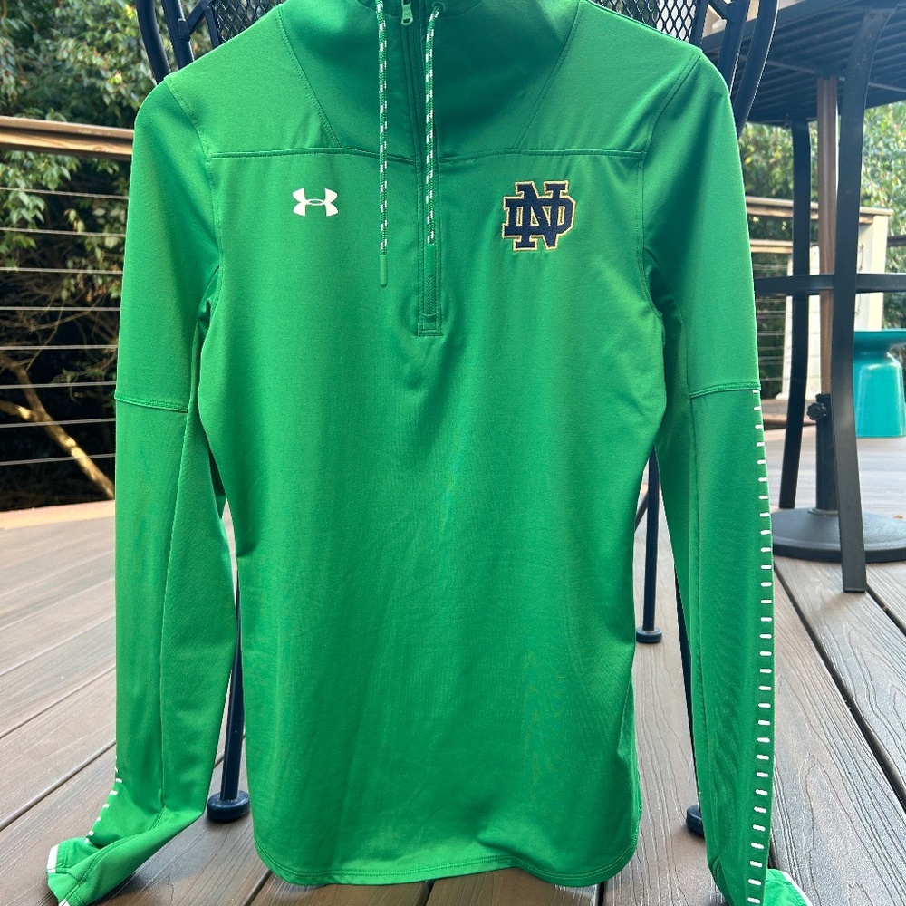 Notre Dame Women's Under Armour Green Quarter Zip